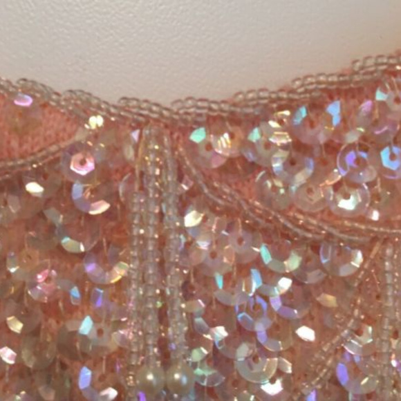 Vintage 1960's Fully Sequined and Beaded Pink Top - Picture 6 of 8